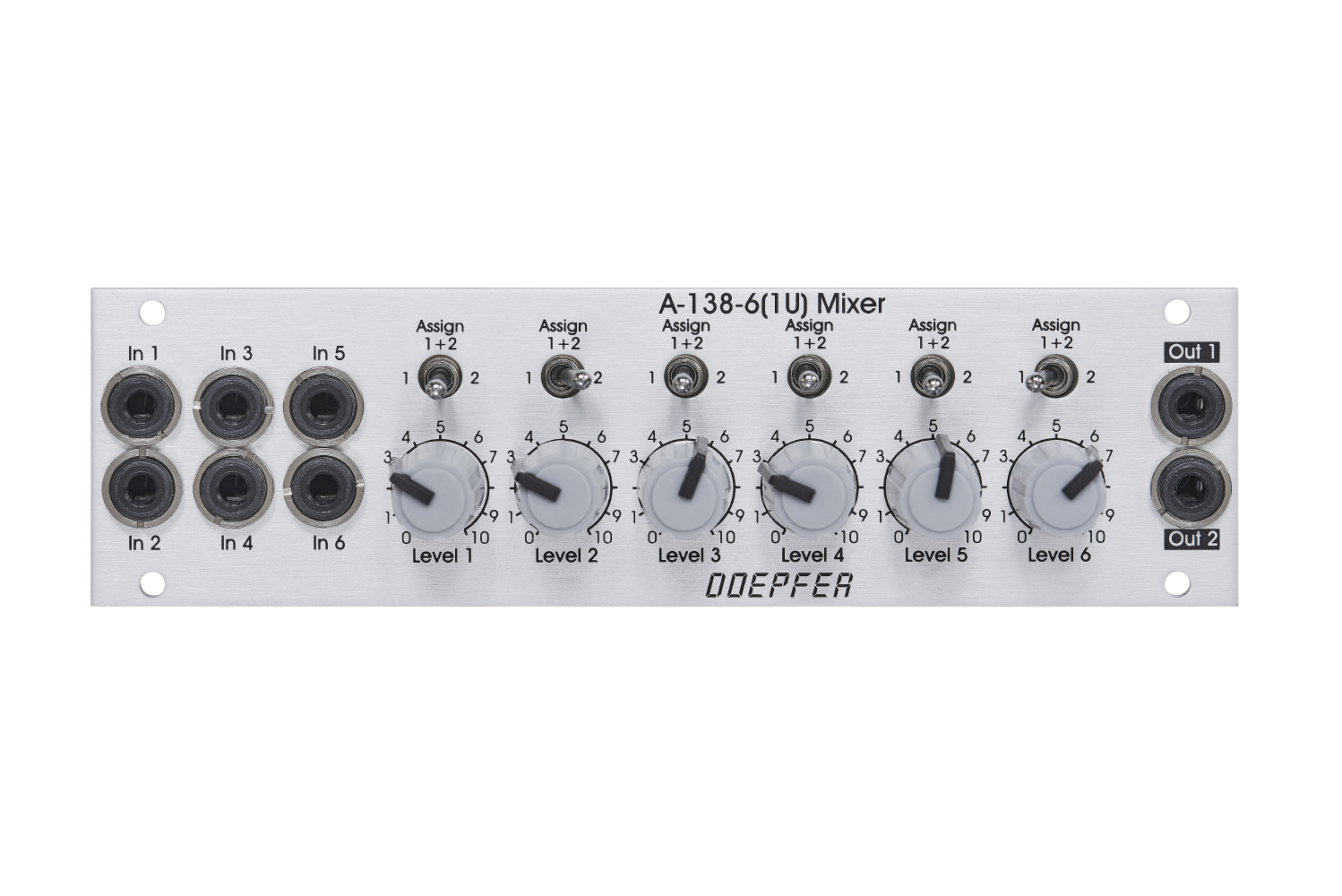 Doepfer A-138-6 1U Six Channel Mixer 