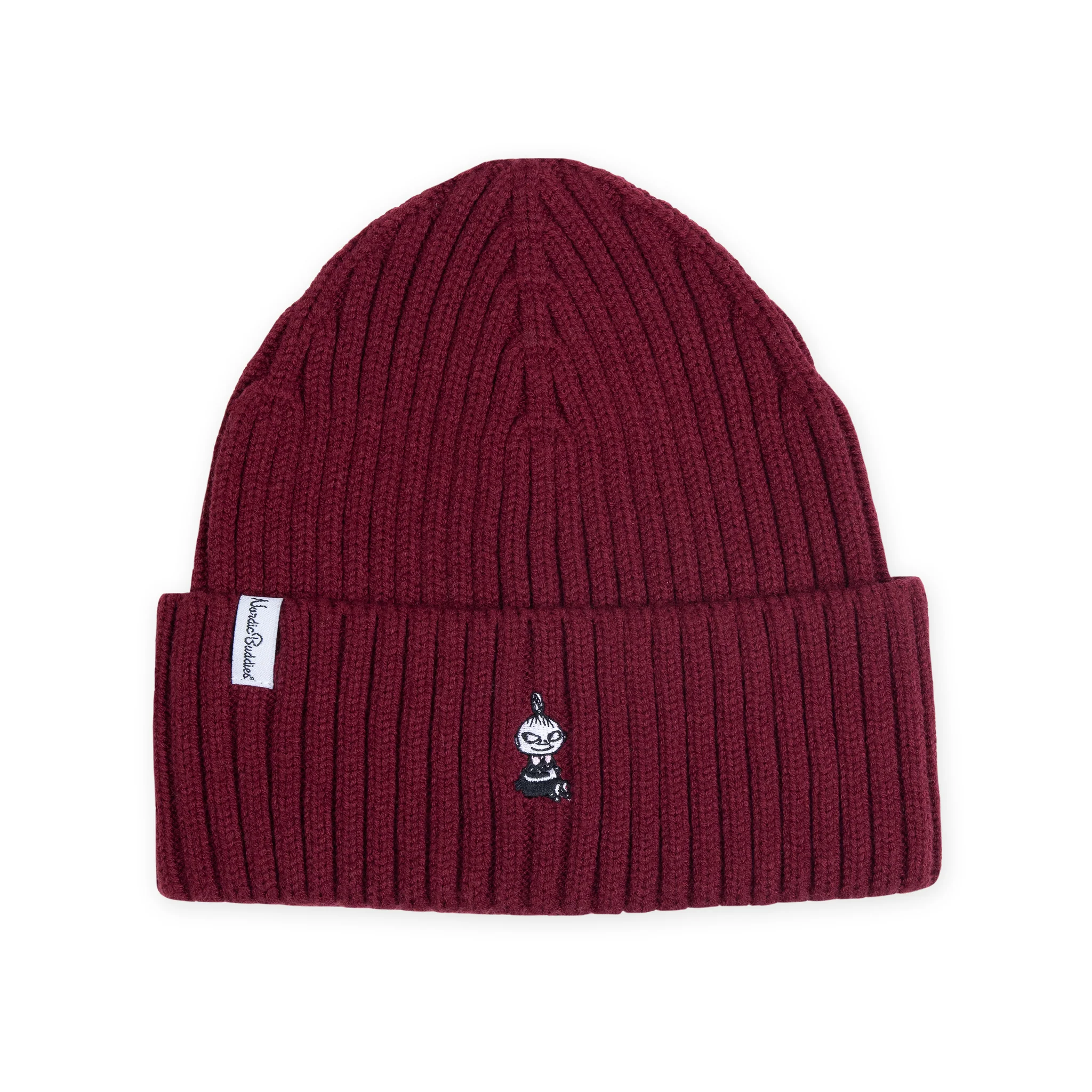 Little My Beanie Burgundy Embroidered - Adult, One size