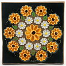 Aimo Nietosvuori (1970s) Squared Wall Plaque with Colorful Flower Decor 20 cm