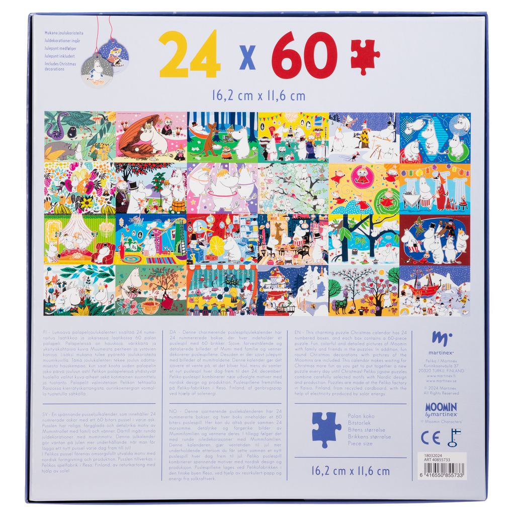Mumin Pusseljulkalender / Adventskalender - 24x60 Bitar (24 st minipussel)  - 5