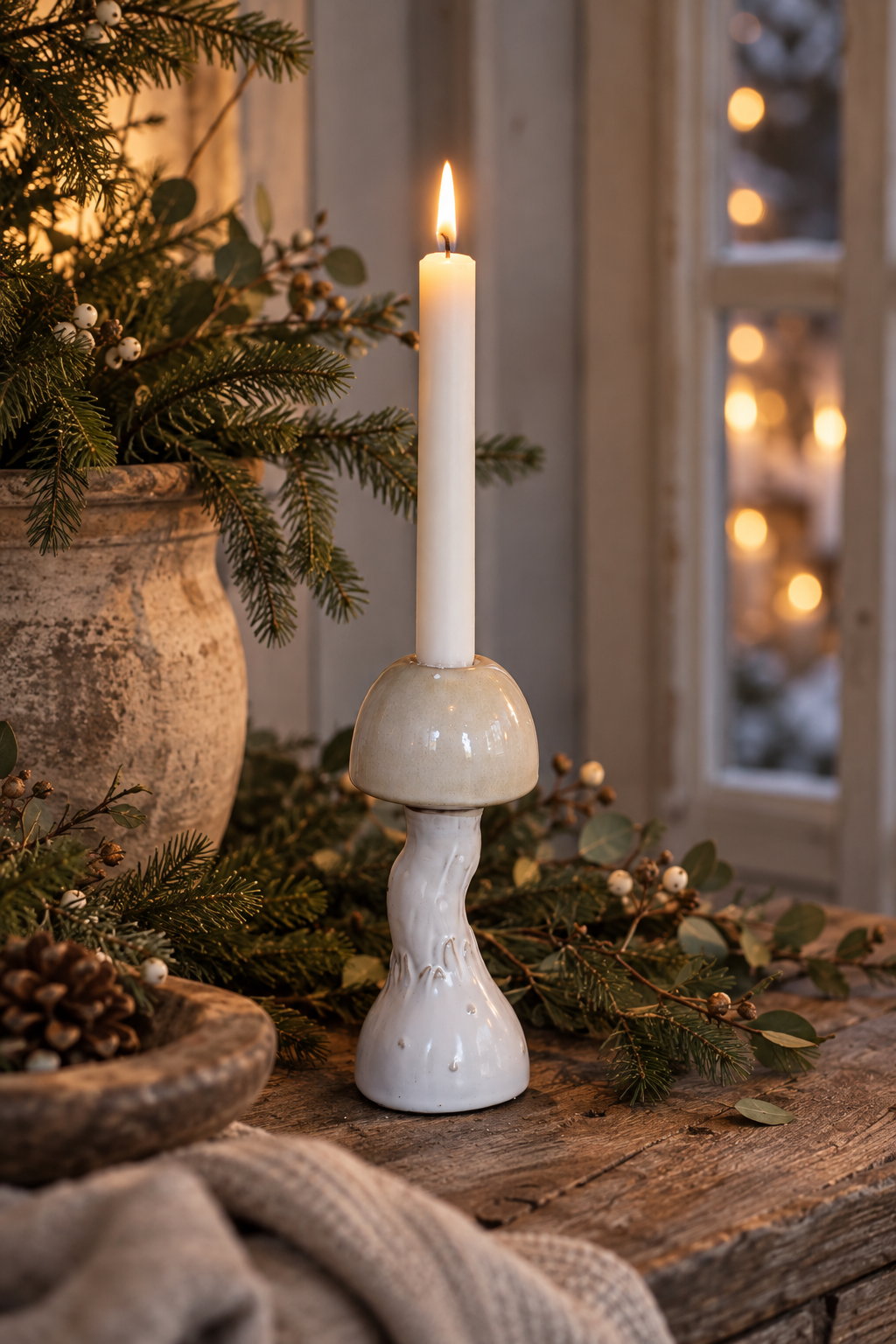 Candlestick Mushroom Beige - Large