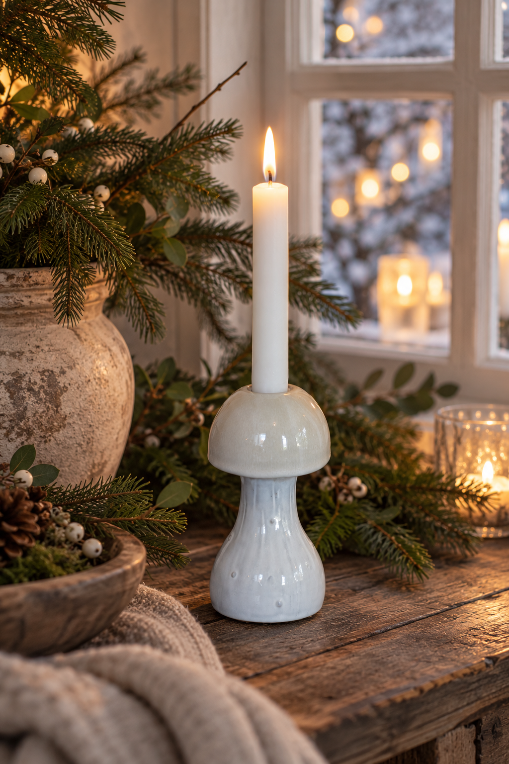 Candlestick Mushroom Beige - Small