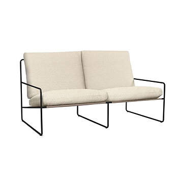 Desert 2-personers sofa, sort, Pure Bouclé, off-white, Ferm Living