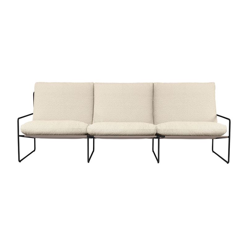 Desert 3-personers sofa, sort, Pure Bouclé, off-white, Ferm Living
