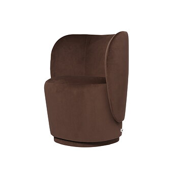 Rico klubbstol, svingbar, Rich Velvet, kaffefarge, Ferm Living
