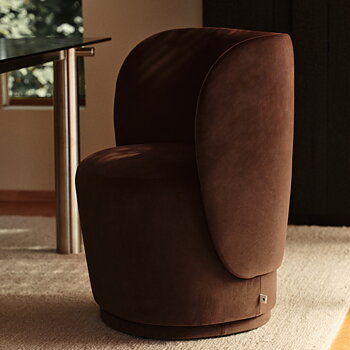 Rico klubbstol, svingbar, Rich Velvet, kaffefarge, Ferm Living
