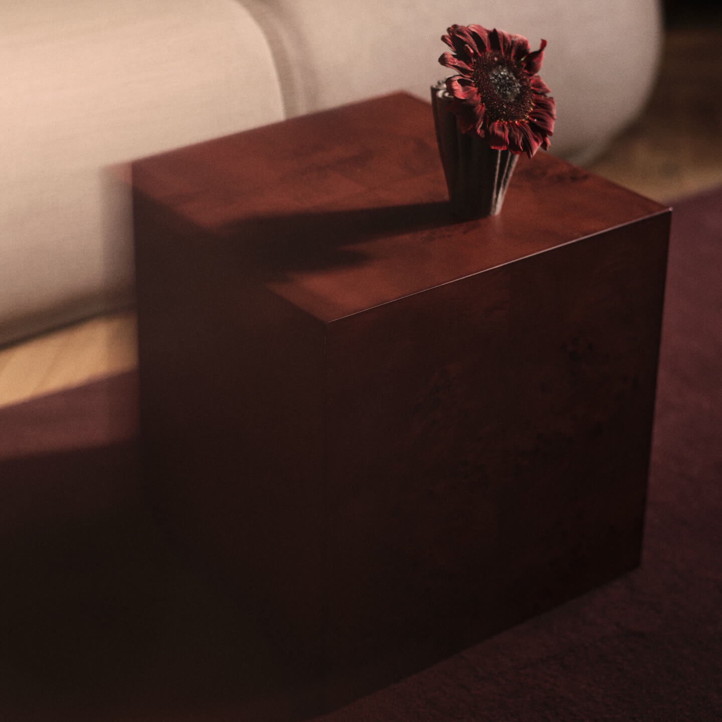 Burl Cube sidebord, mørkbejdset burl, Ferm Living - 2