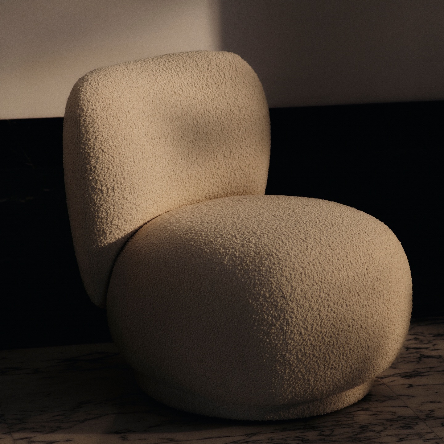 Rico Piccolo svingbar lenestol med saueskinn «Moonlight» fra Ferm Living - 3