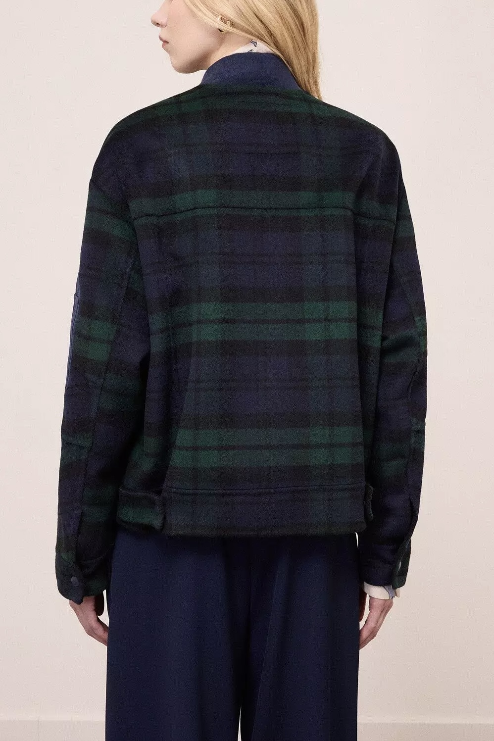 OttodÁme - Patchwork Short Bomber Jacket Navy - 2