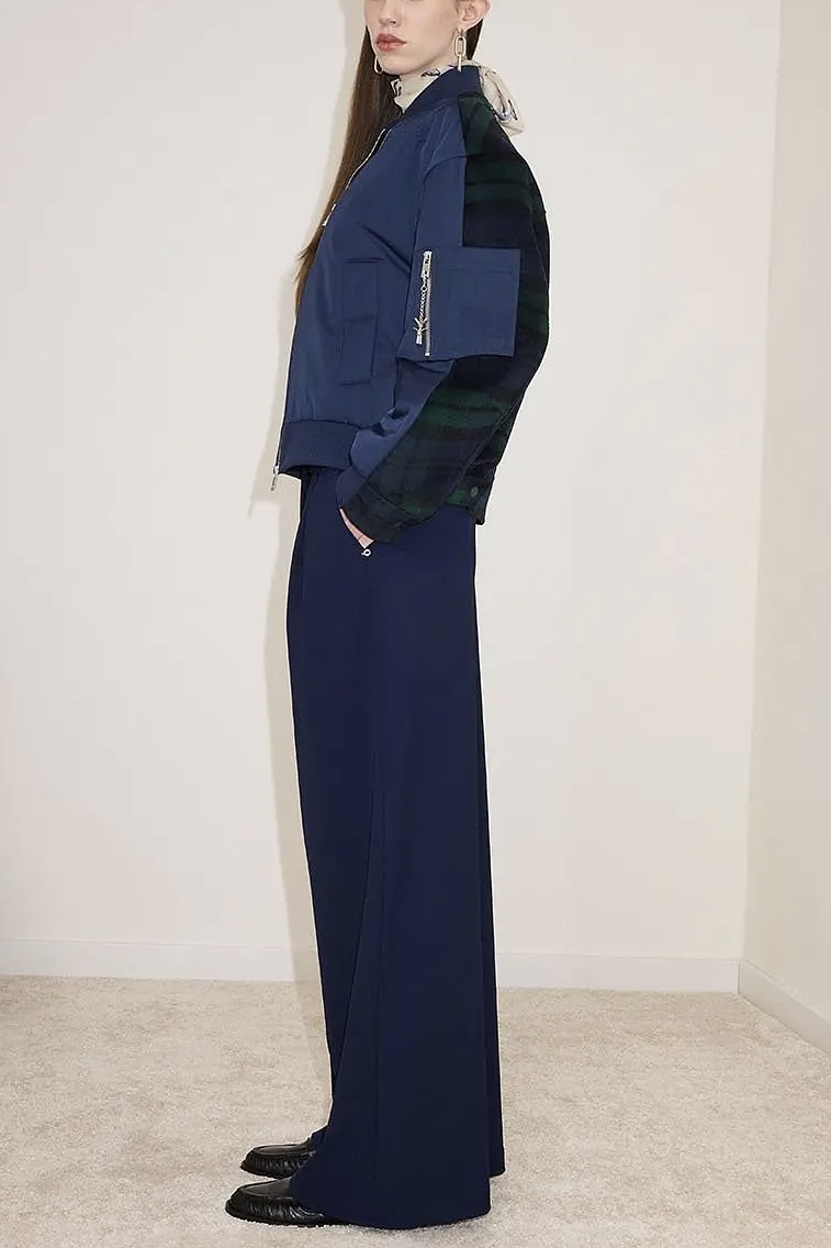 OttodÁme - Patchwork Short Bomber Jacket Navy - 6