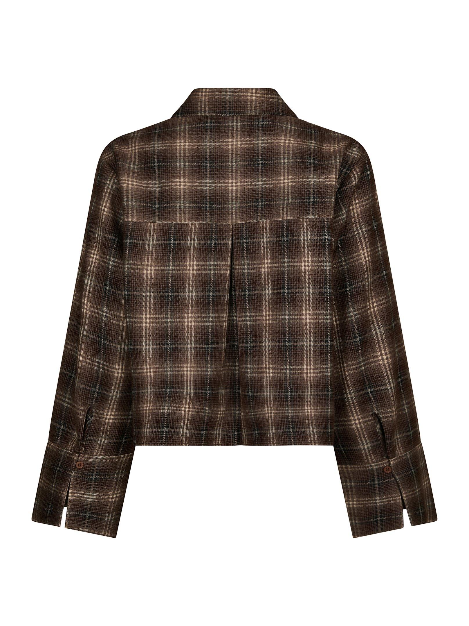 Jaylin Flannel Check Shirt Dark Taupe - 2