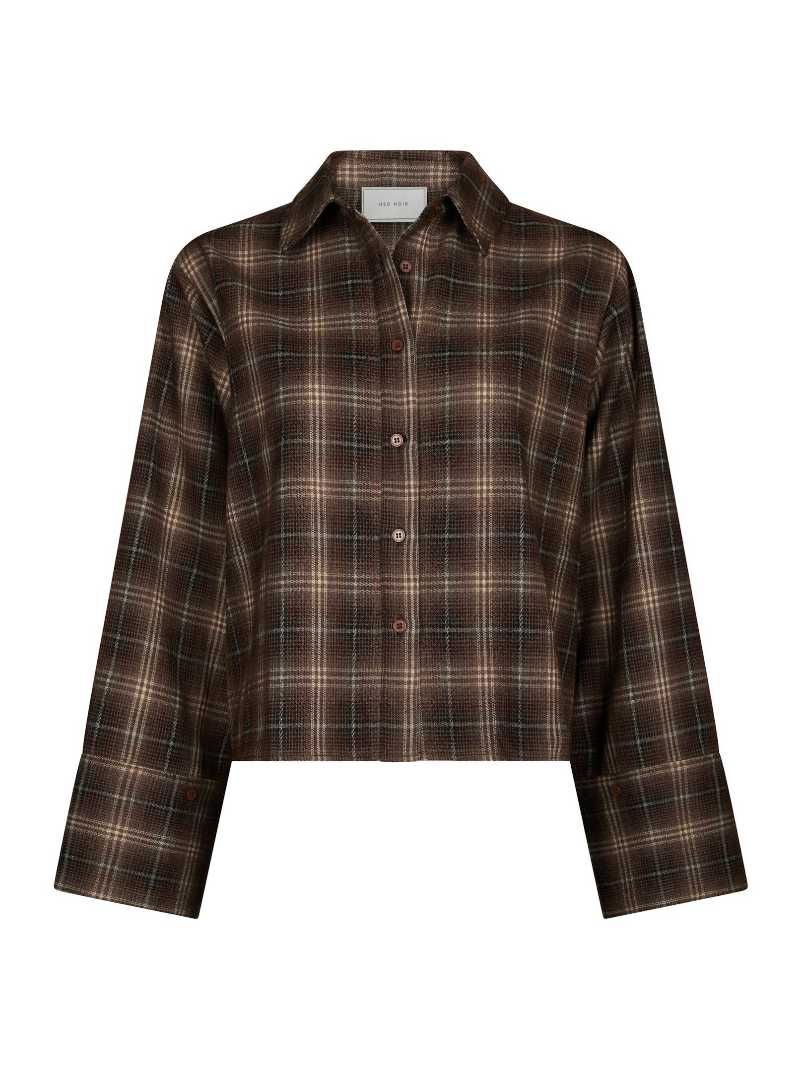 Jaylin Flannel Check Shirt Dark Taupe
