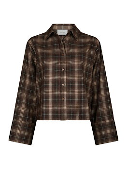 Jaylin Flannel Check Shirt Dark Taupe