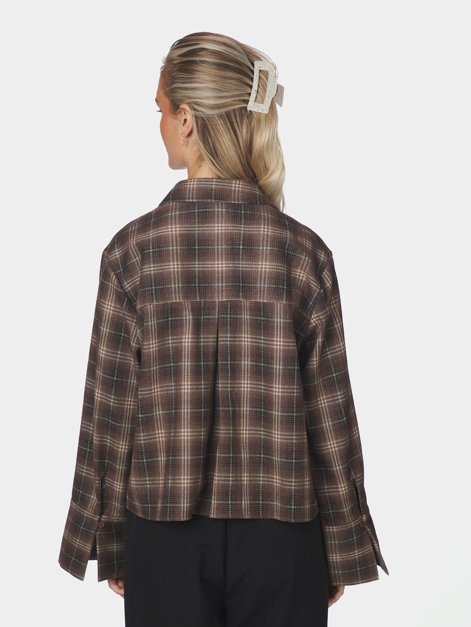 Jaylin Flannel Check Shirt Dark Taupe - 4