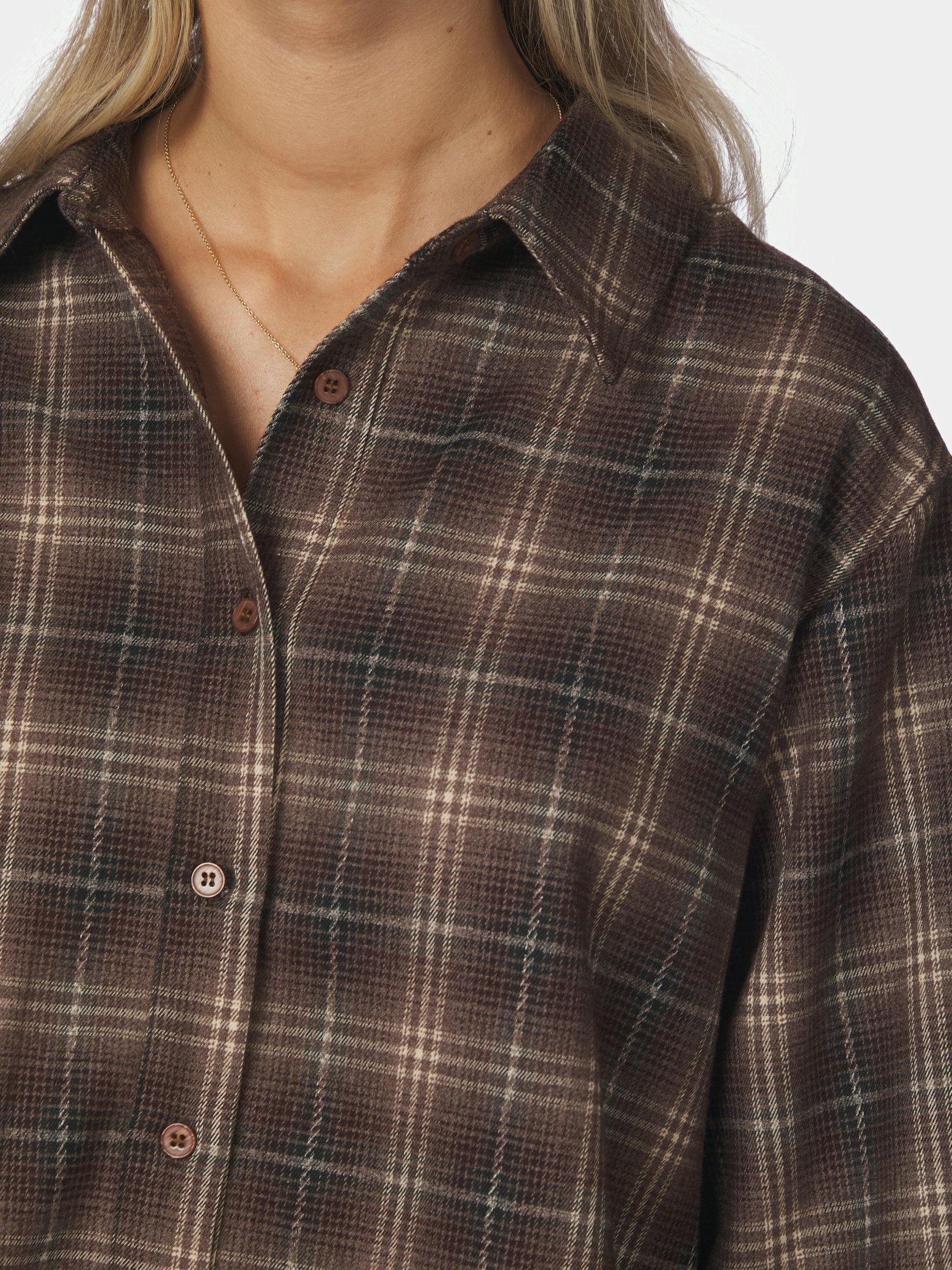 Jaylin Flannel Check Shirt Dark Taupe - 6