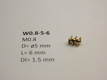 Snäckdrev M0.8 D=ø5 L=6 DI=1.5 mm