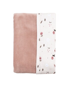 Filt rosewood med blommor