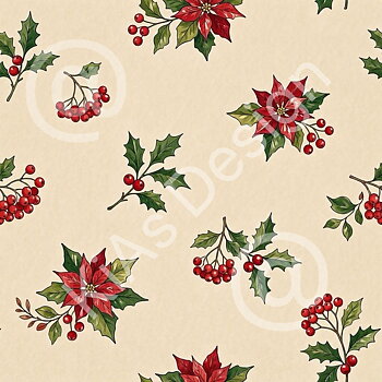 MP KD CC 013 14x14 cm -Större poinsettia med bär 
