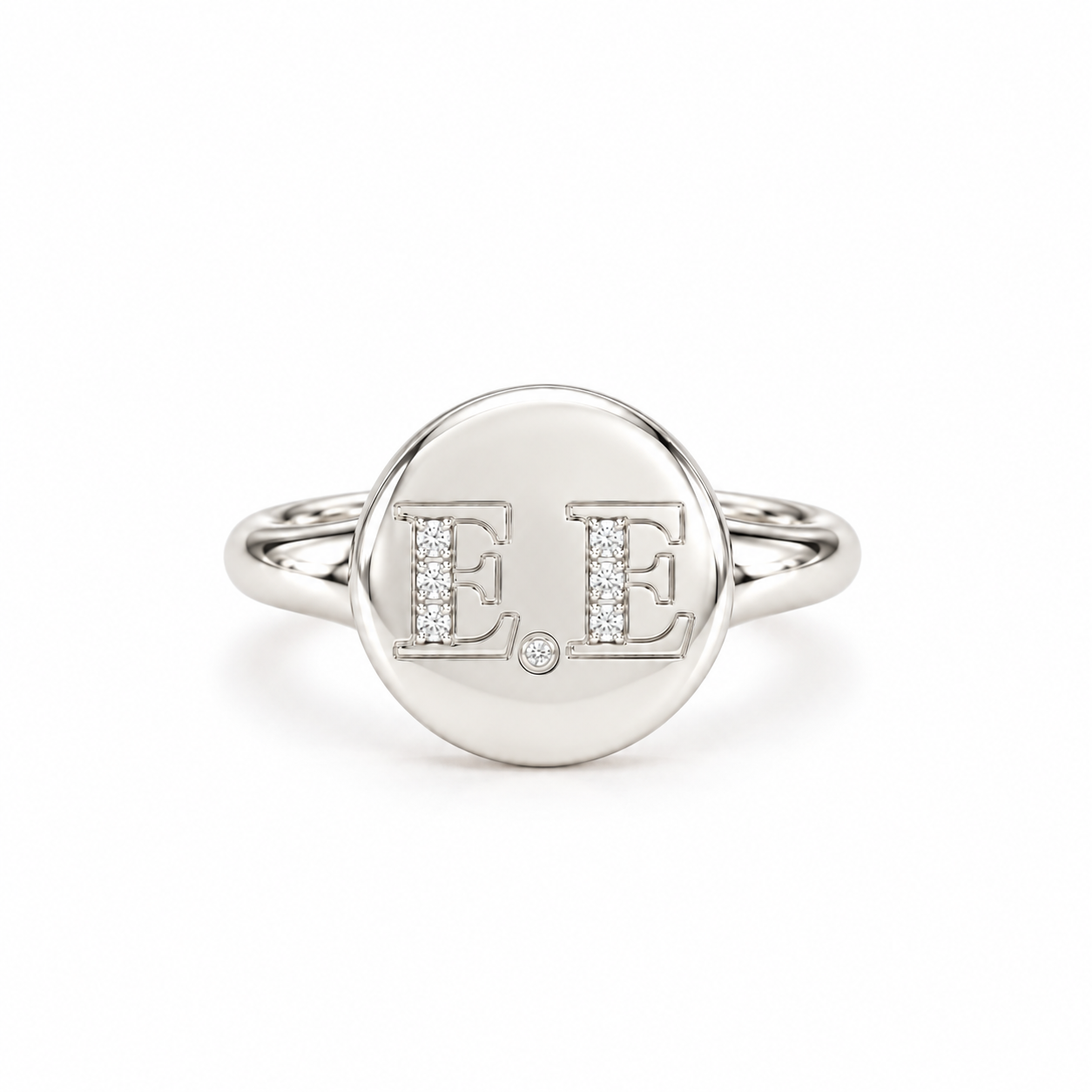 Pinky ring monogram med diamanter - 2