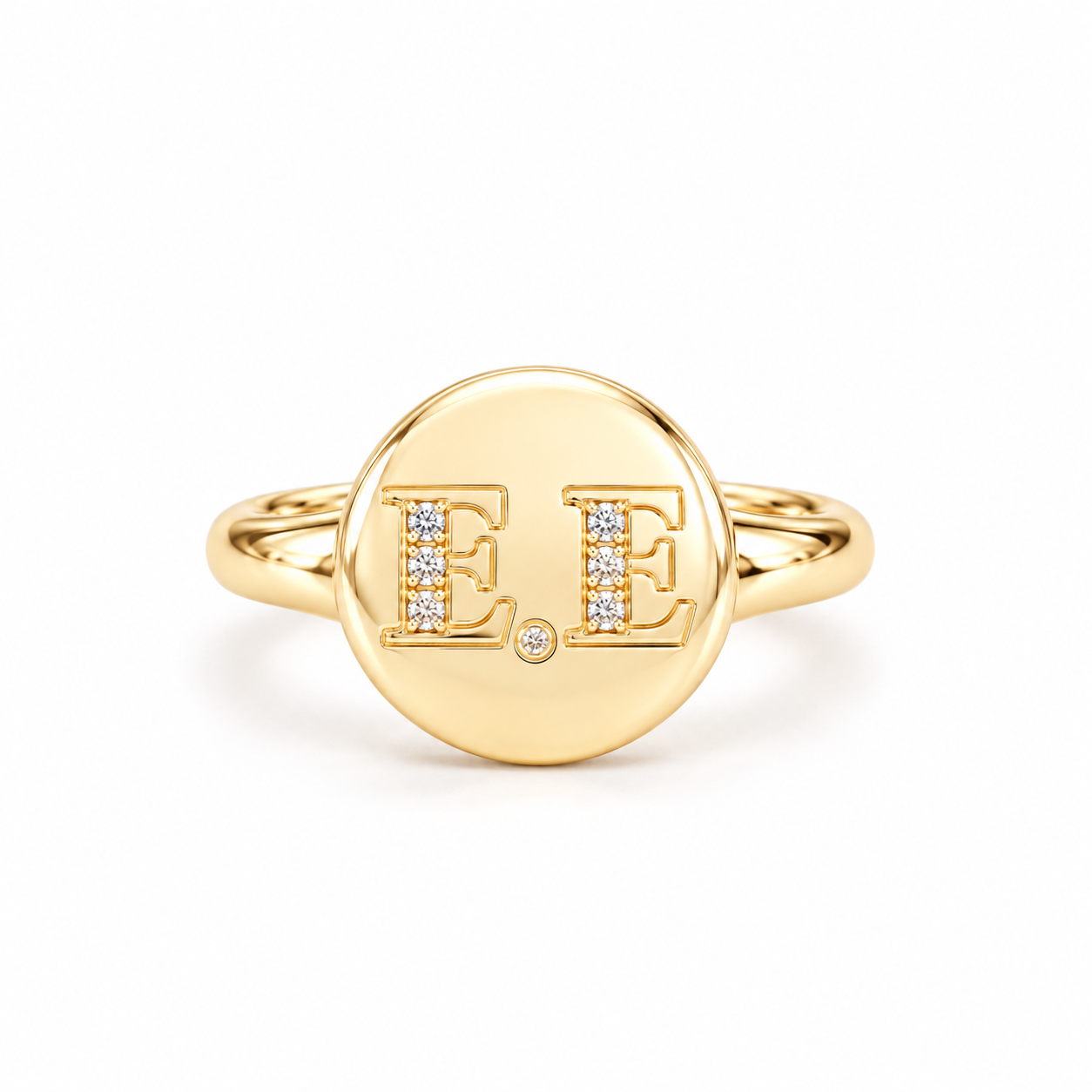 Pinky ring monogram med diamanter