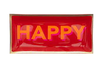 Glass plate "Happy"