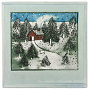 Heljä Liukko-Sundström (1980s) Wall Plaque with House in Winter Forrest Motif 20 cm