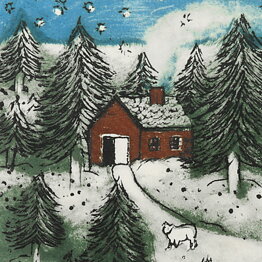 Heljä Liukko-Sundström (1980s) Wall Plaque with House in Winter Forrest Motif 20 cm