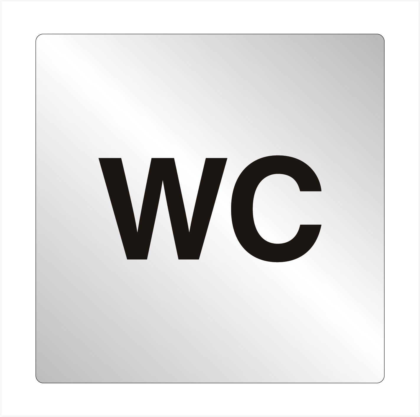 WC– klassisk skylt i eloxerad aluminium