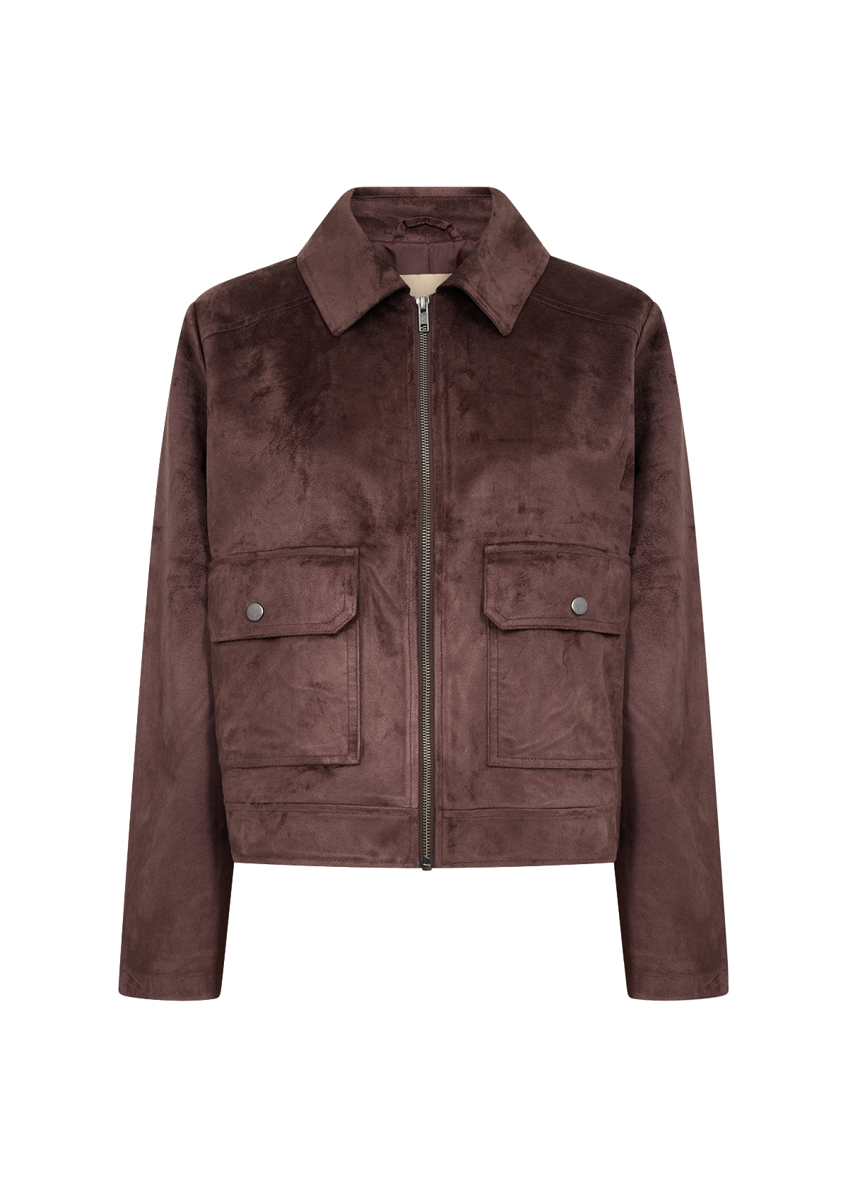 SC-HAJRA 1 Jacket Brun Kort Jacka i Mockaimitation