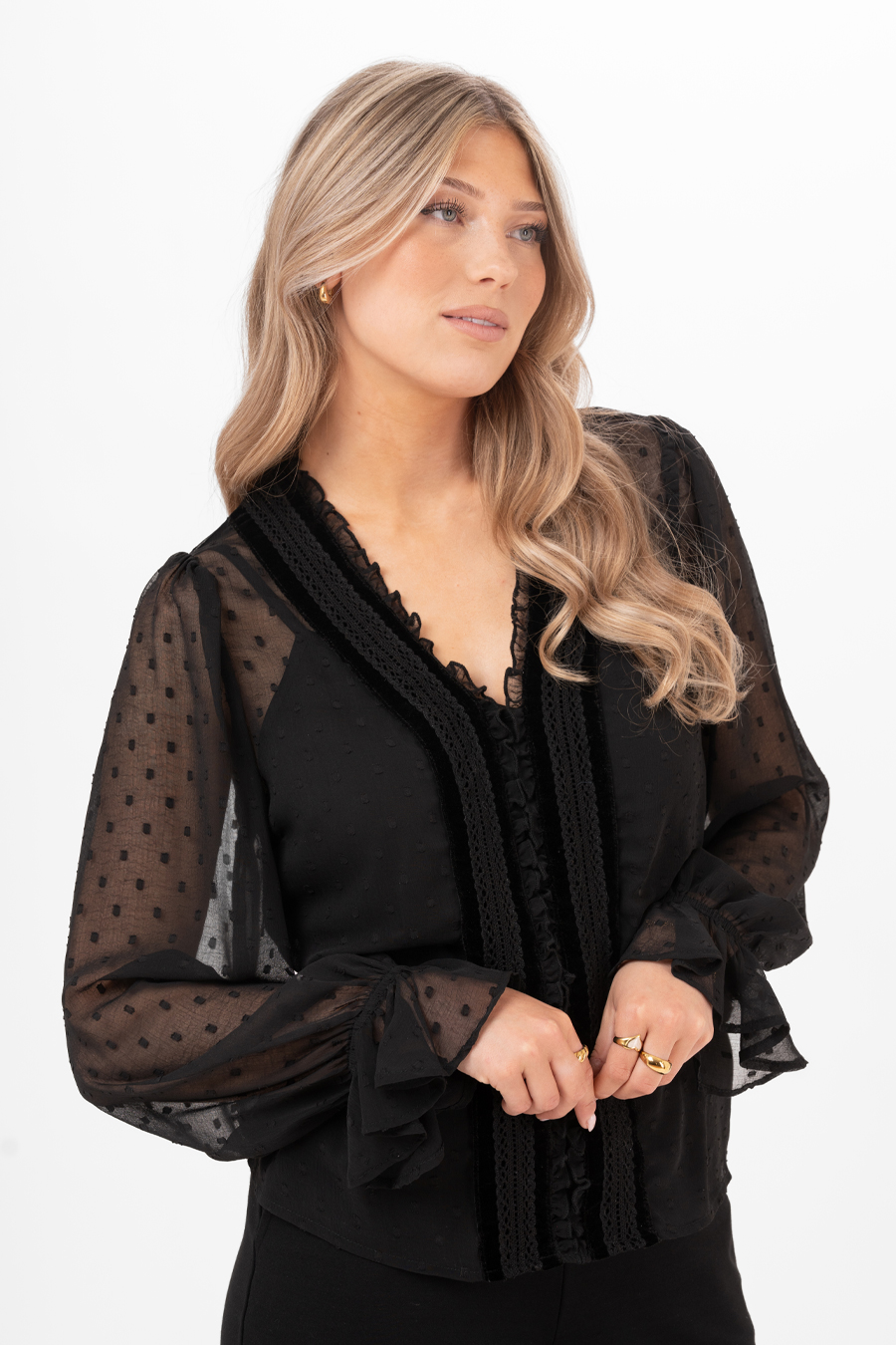 Capri Collection Whitney Blouse Black