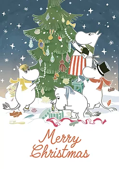 Moomin Merry Christmas Decorating Tree Greeting Card