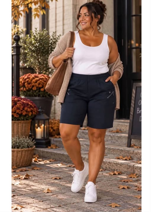 Shorts med fickor, marinblå 