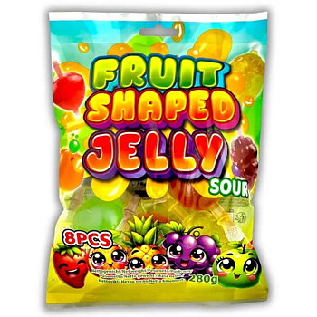 Fruit Shaped Jelly Sour 8 Pack 280 g