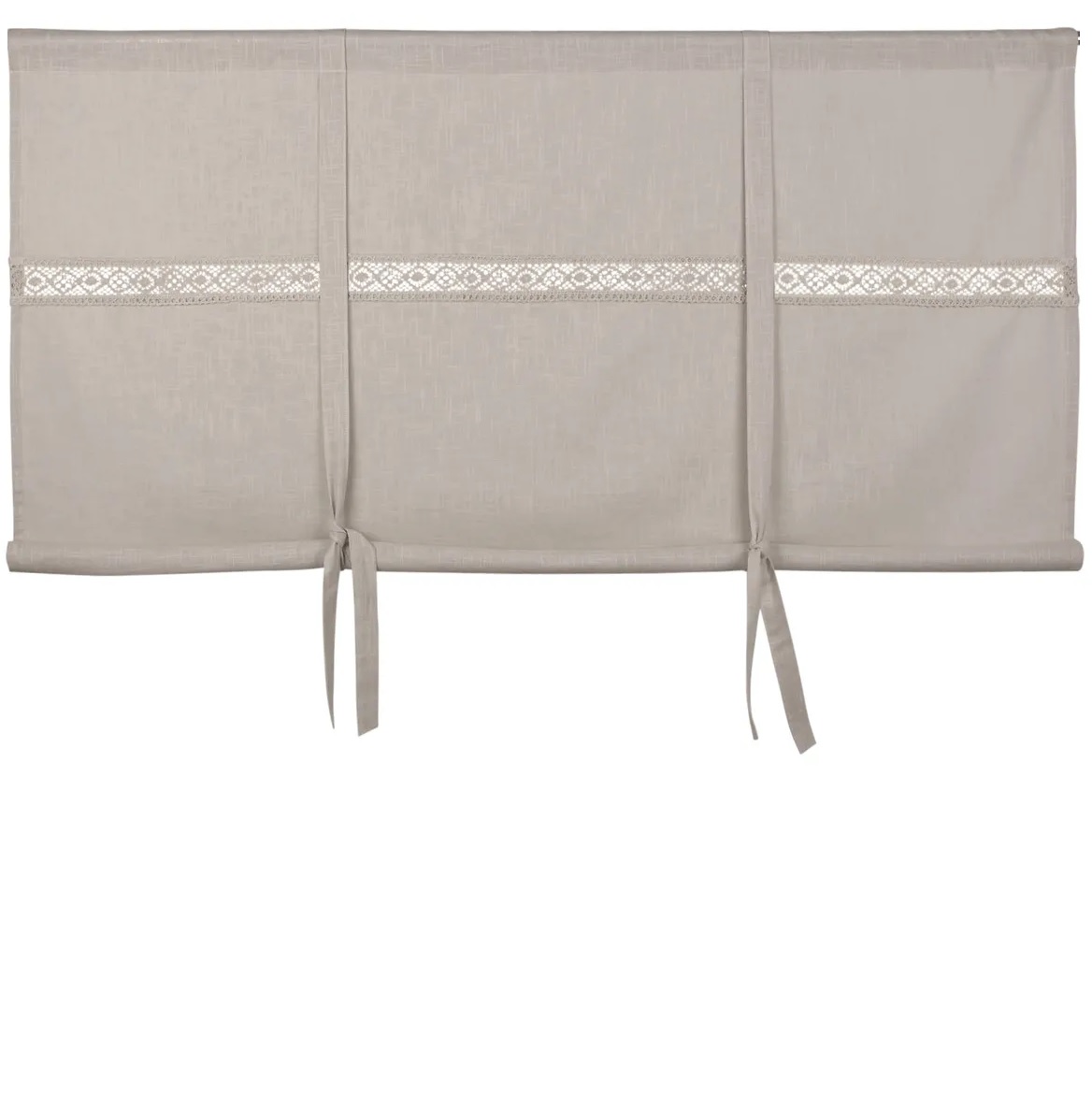 Hissgardin linne-beige spets knytband shabby chic lantlig stil - 2