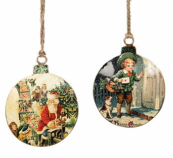 Emaljhänge Nostalgi Tomte rund