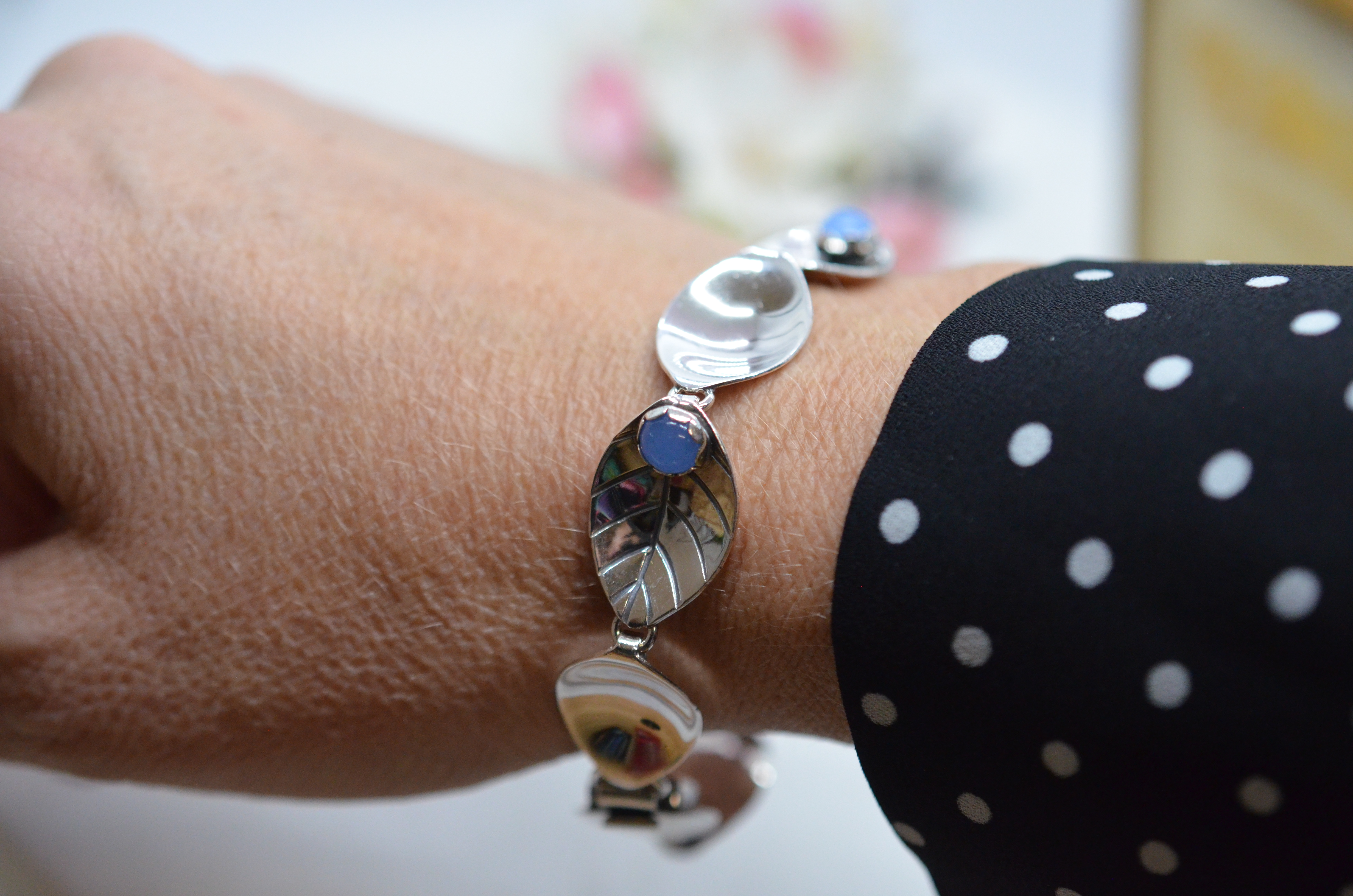 Vintage Alton silver bracelet with chalcedony - 6