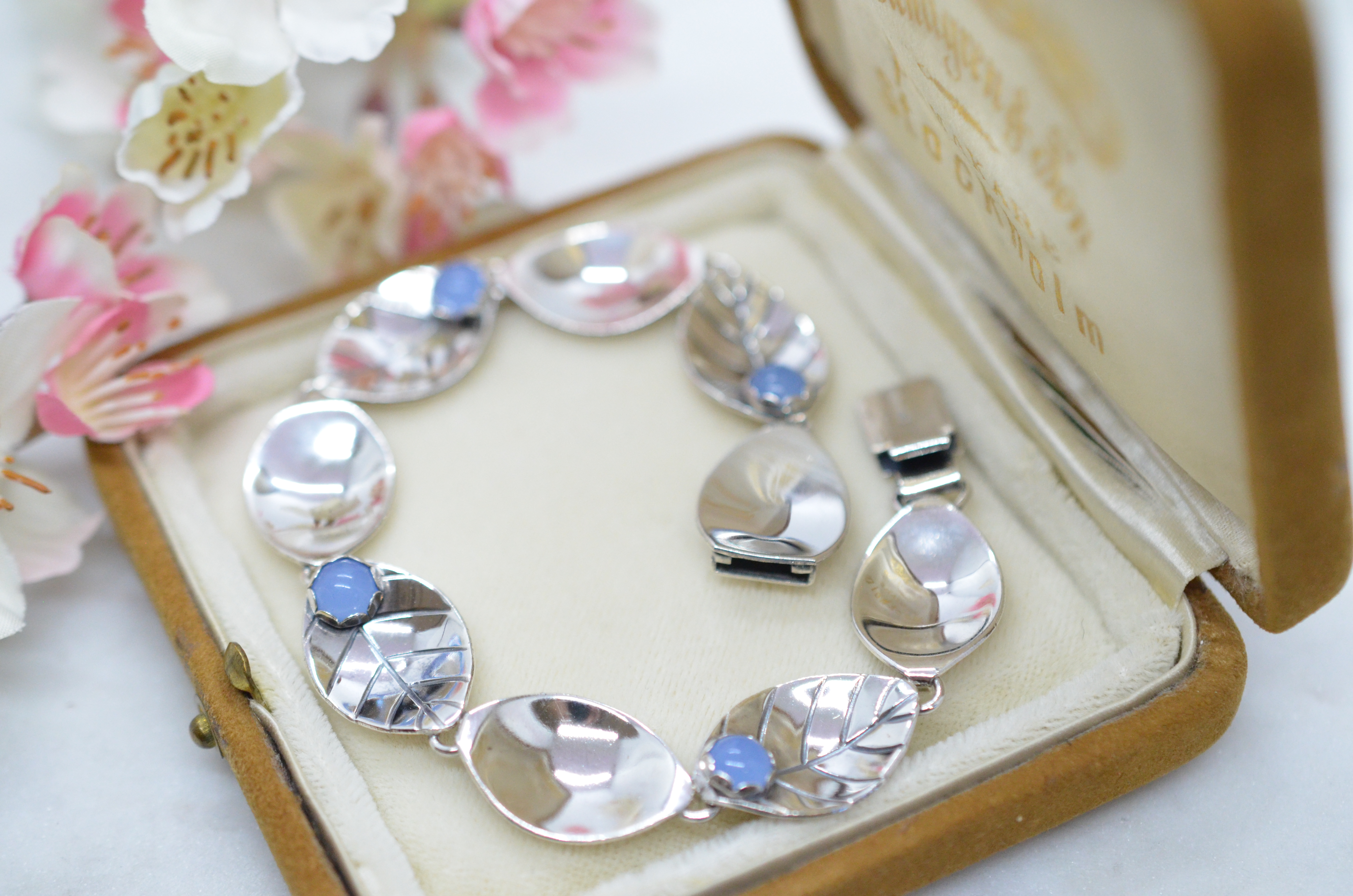 Vintage Alton silver bracelet with chalcedony - 2