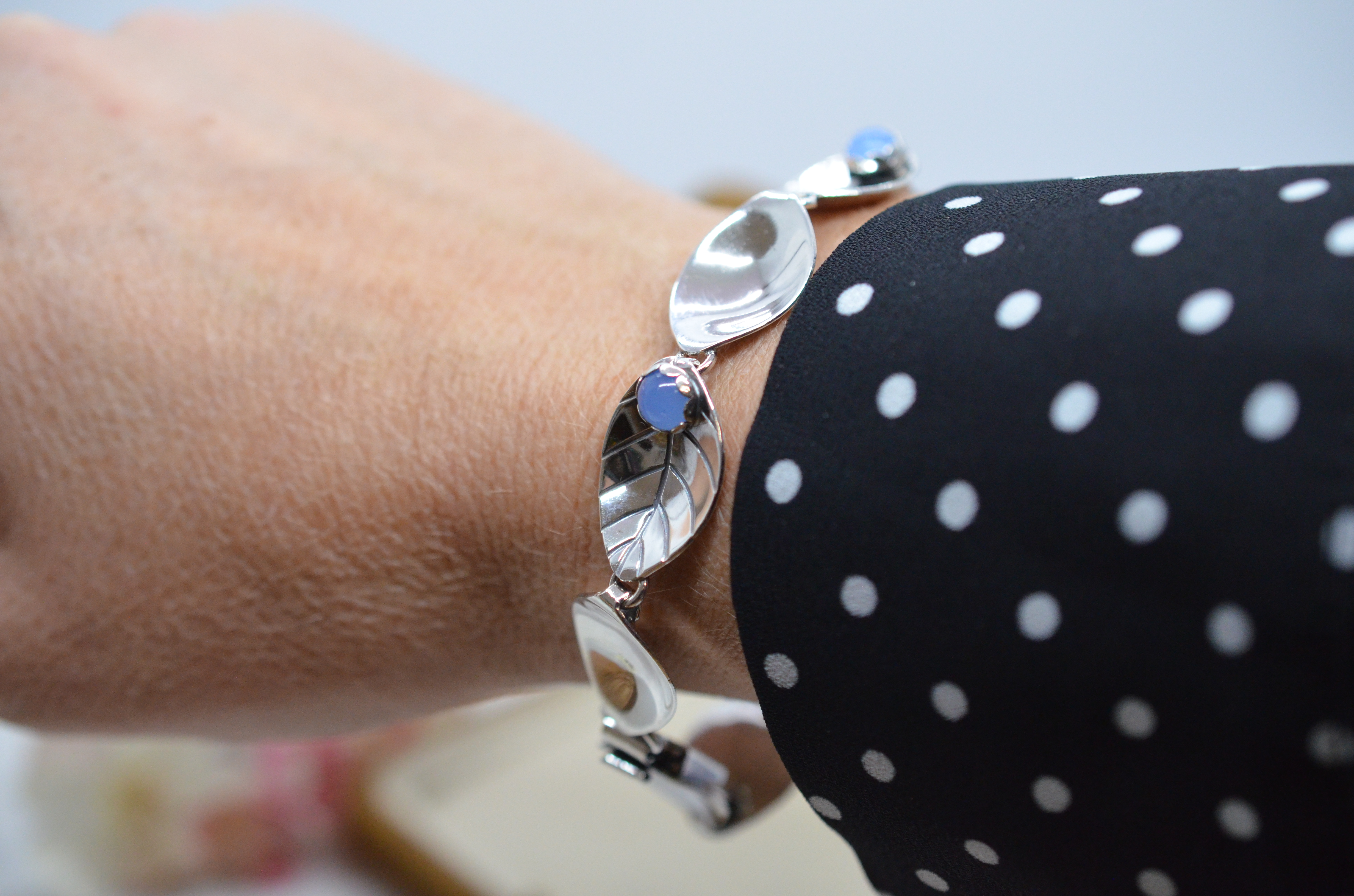 Vintage Alton silver bracelet with chalcedony - 5