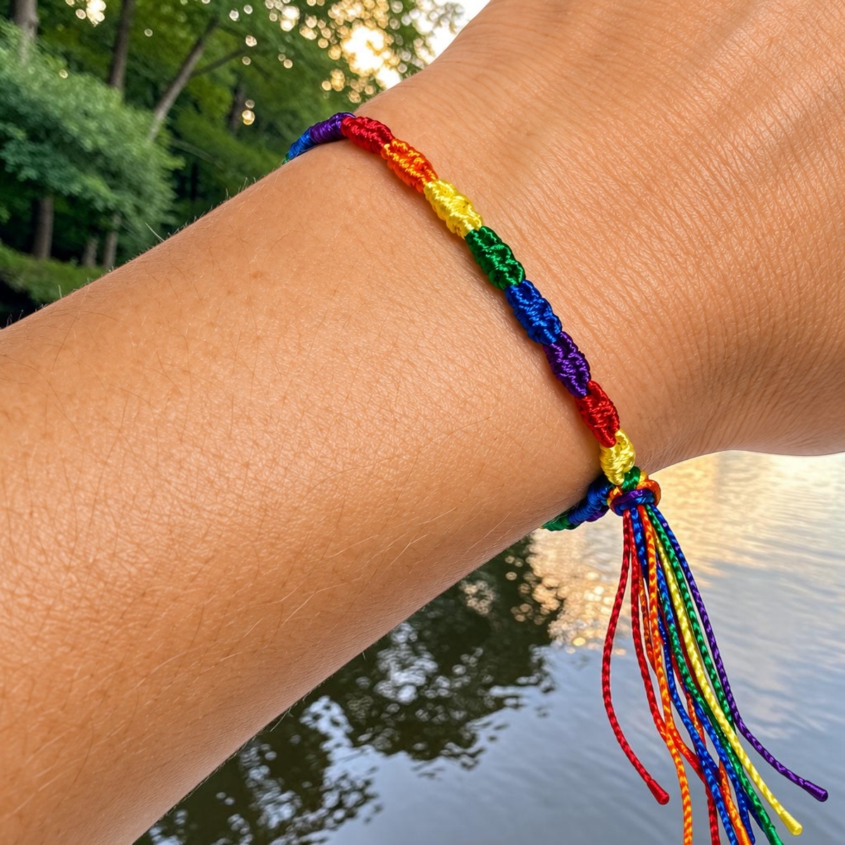 Hand-knotted Pride bracelet or anklet - 3