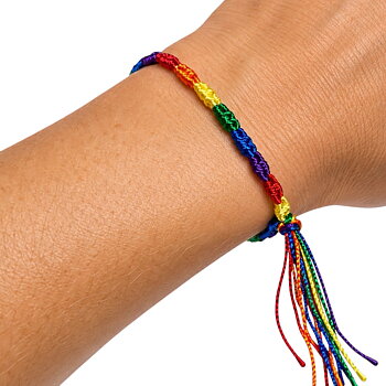 Hand-knotted Pride bracelet or anklet