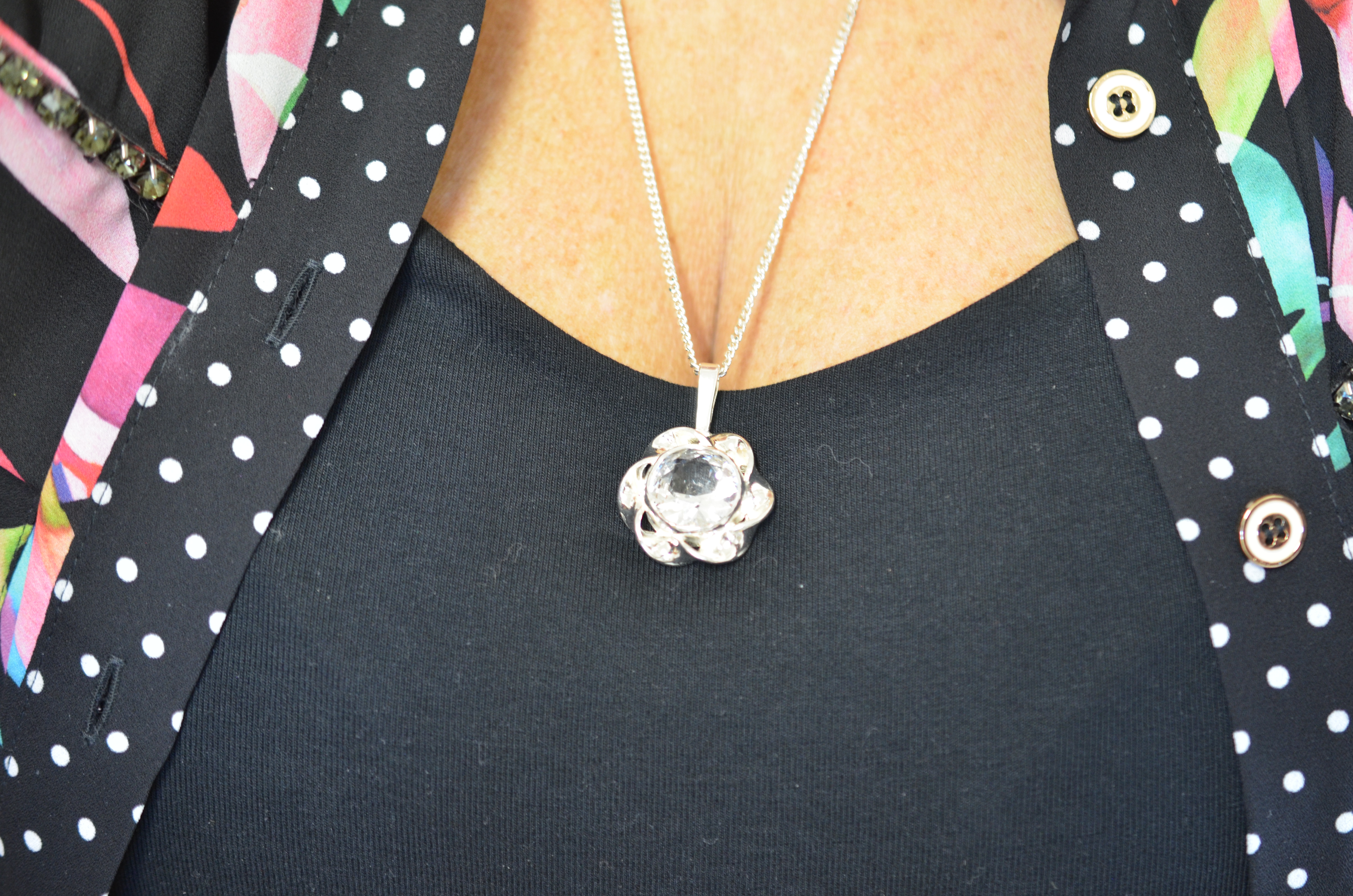 Vintage Alton silverhalsband med bergkristall - 4