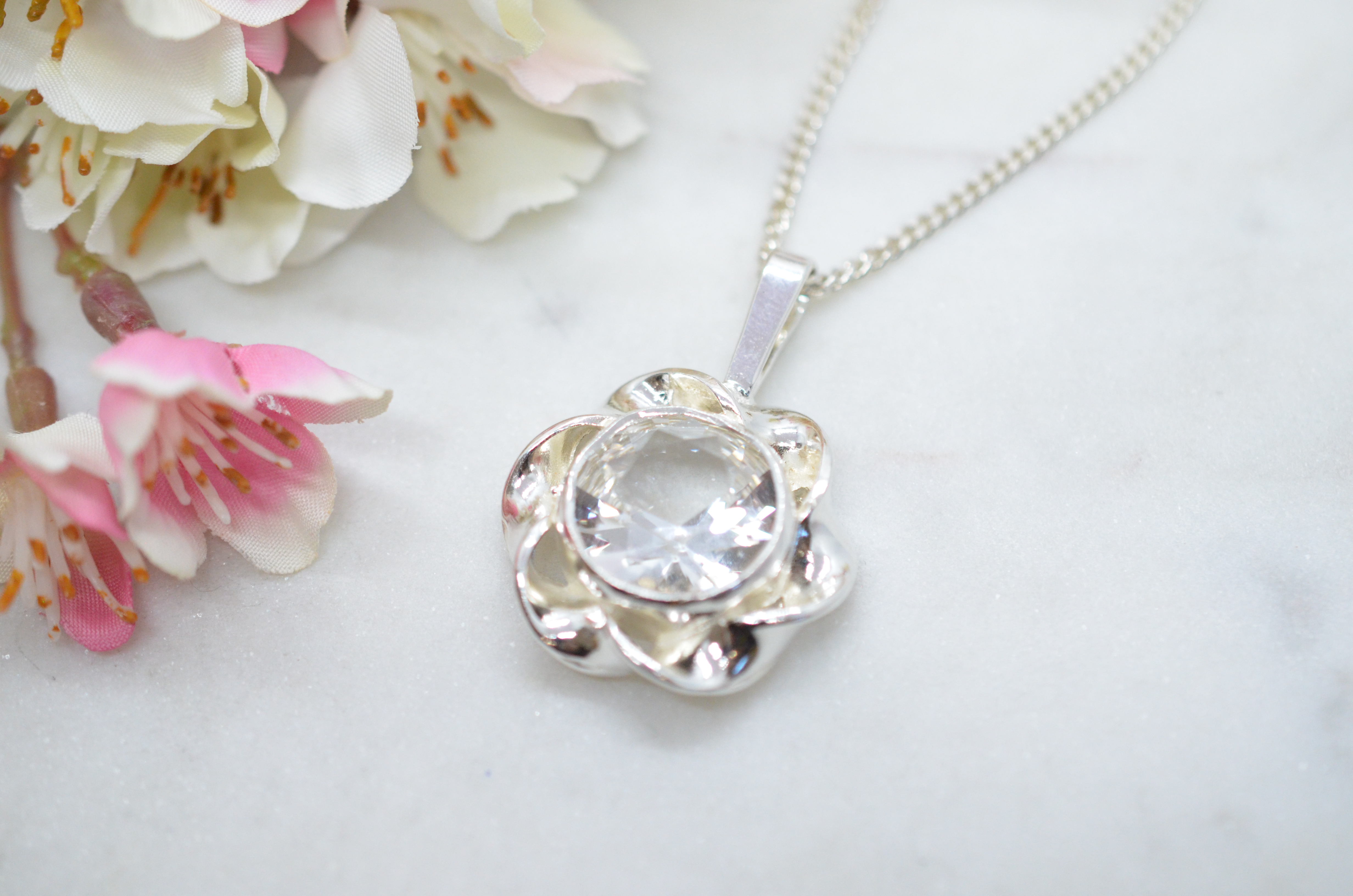 Vintage Alton silverhalsband med bergkristall - 2