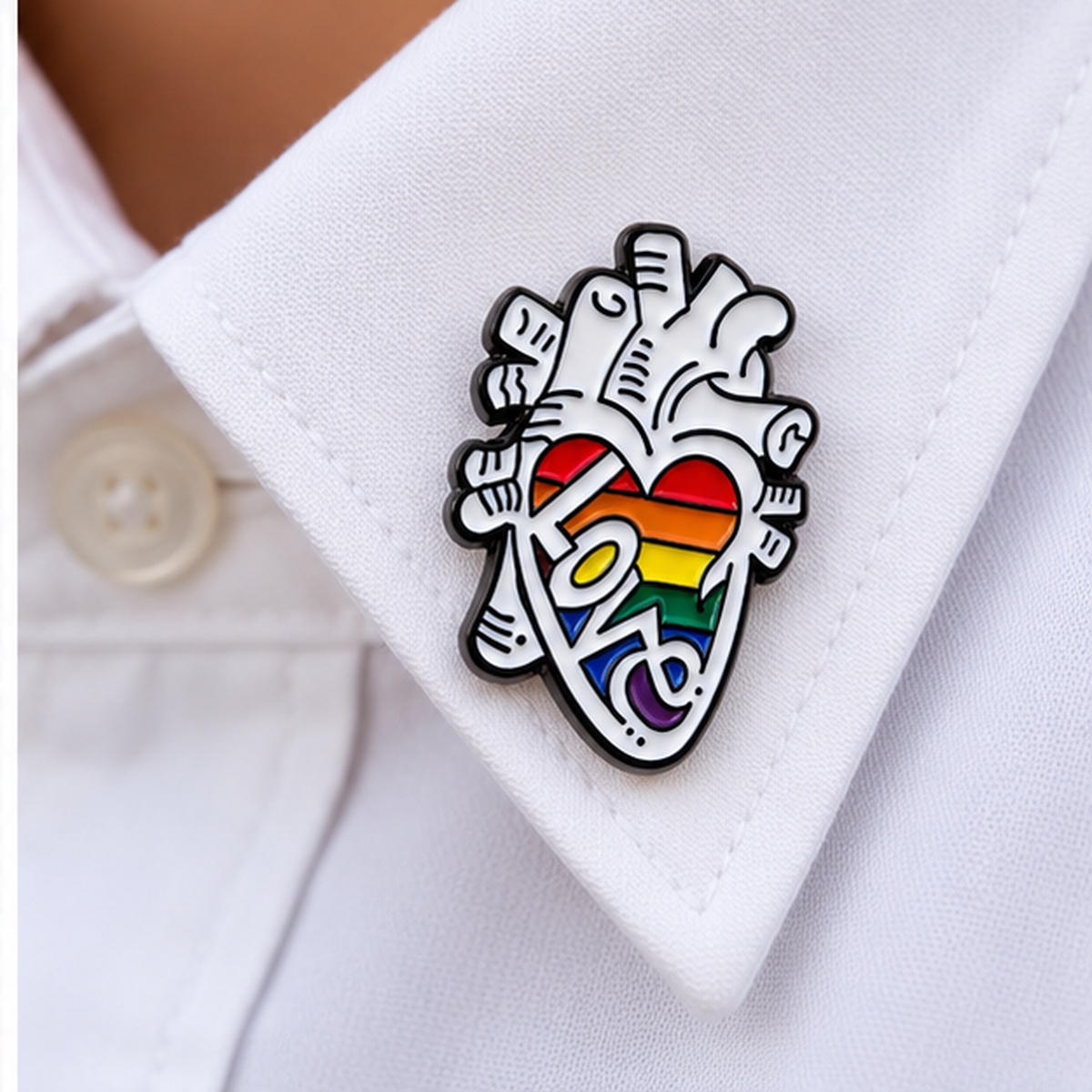 Pride Heart – Anatomiskt hjärta pin - 4