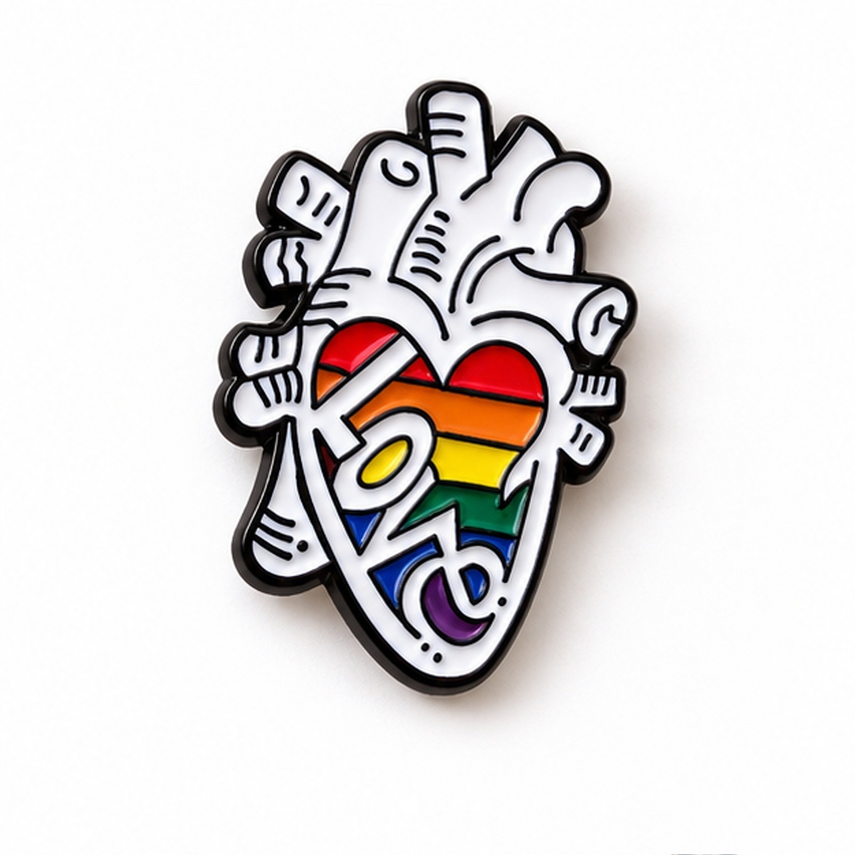 Pride Heart – Anatomiskt hjärta pin