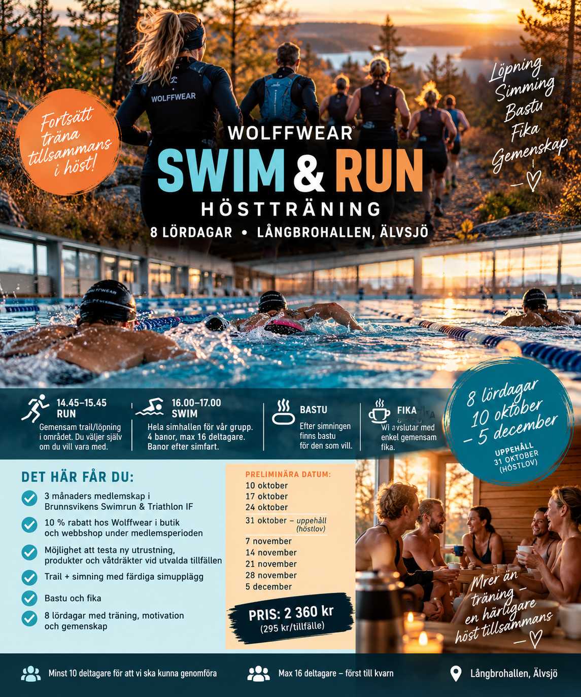 Swim & Run - Fall Training at Långbohallen in 2026