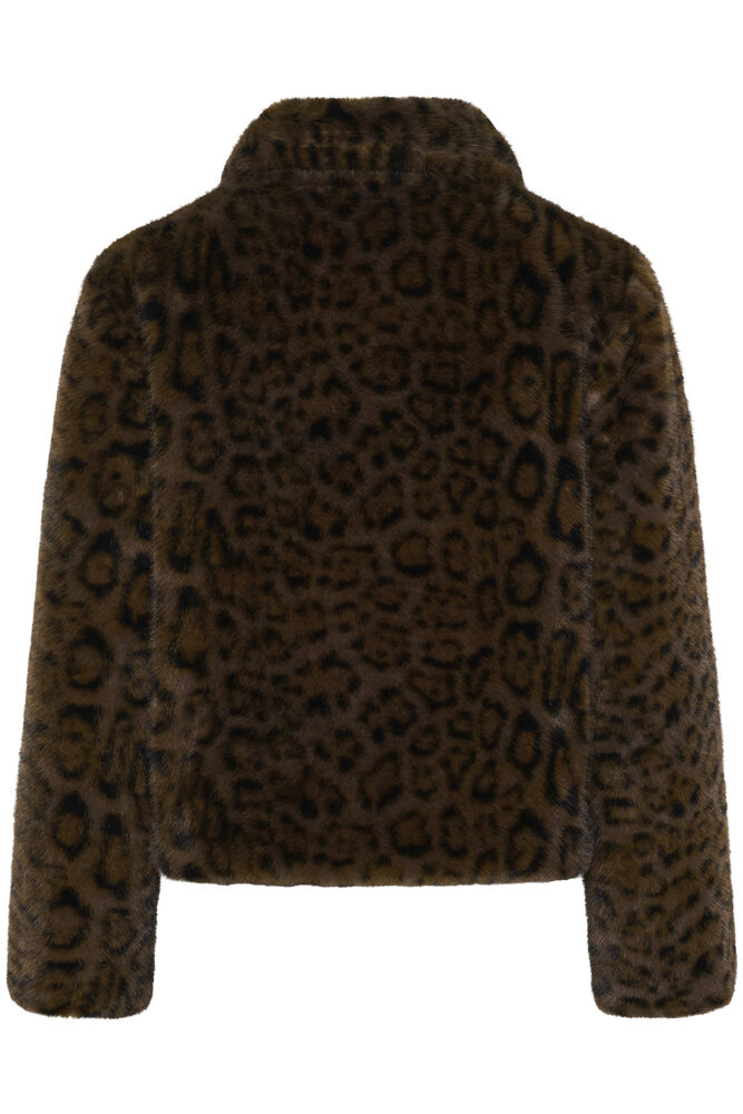 Cream Calluna Jacket Dark Animal Fur - 4