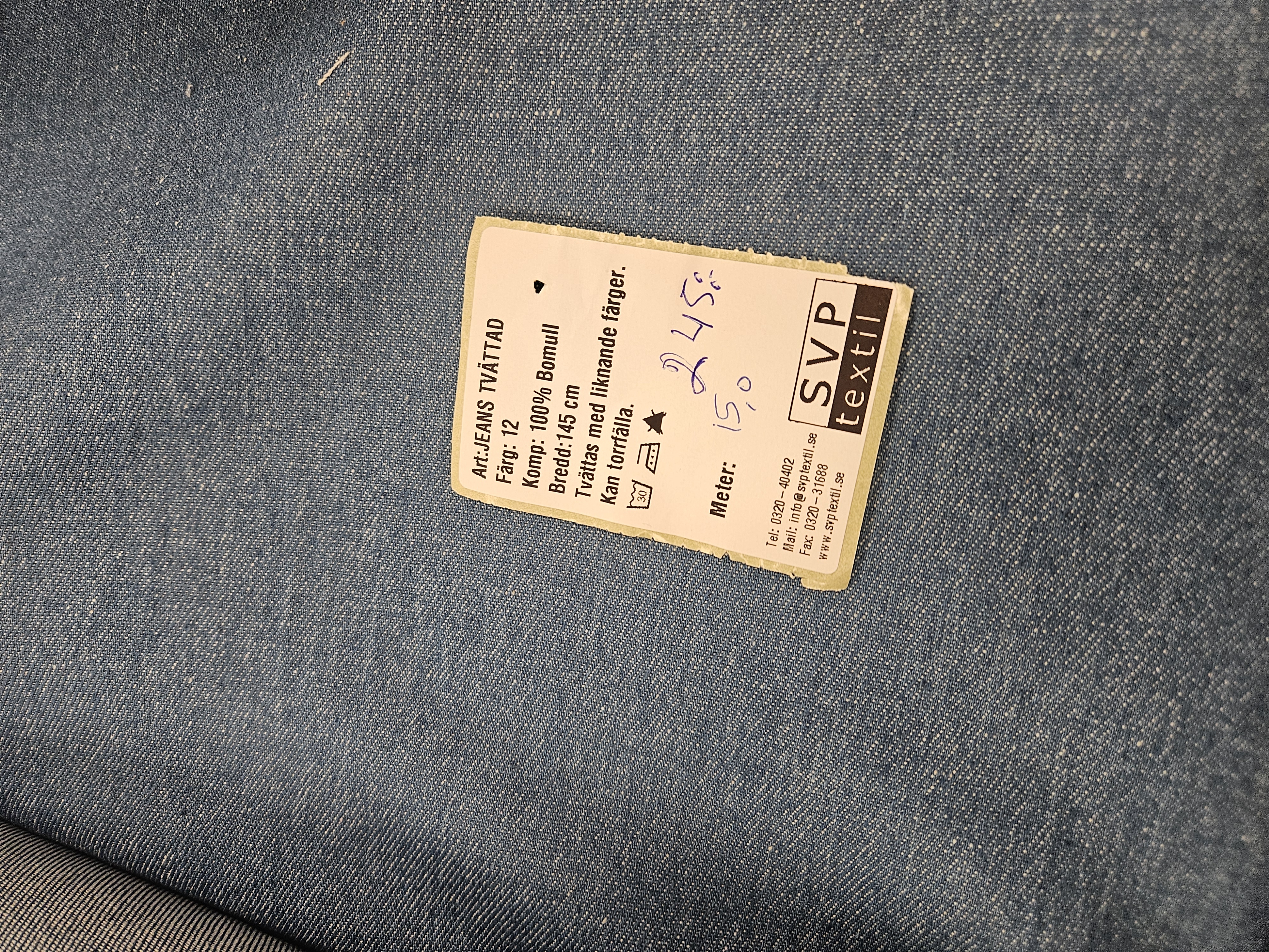Jeans tyg i mellanblå - 2