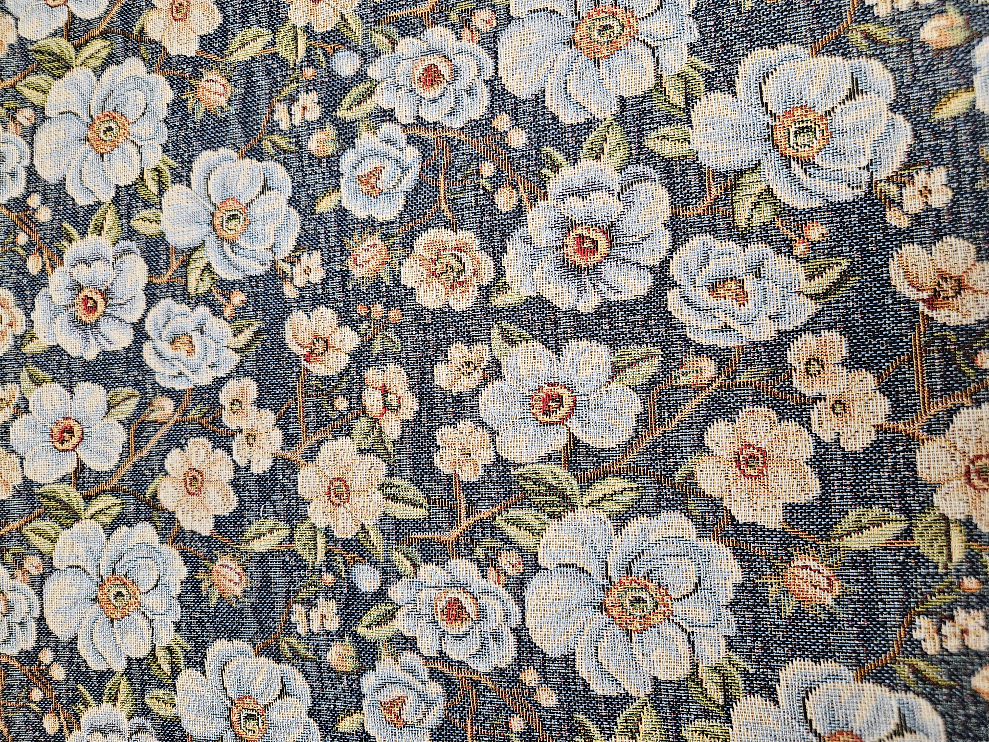 blå  botten med blommor ljusa toner - 2