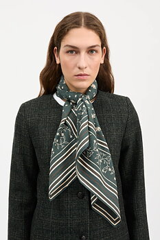 Skall classic scarf  90x90 - Soft scarf  dark green/ brown