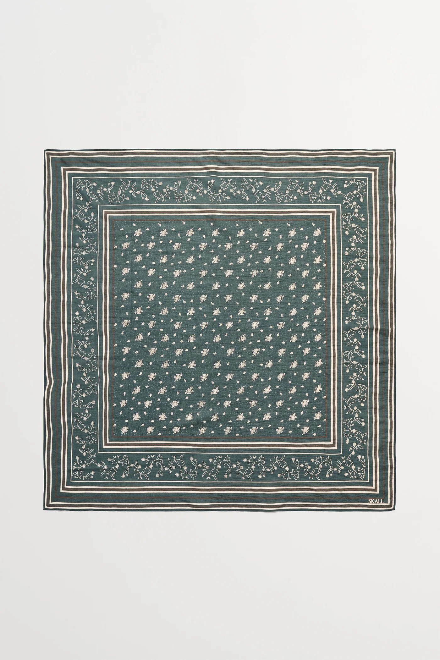 Skall classic scarf  90x90 - Soft scarf  dark green/ brown - 3